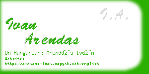 ivan arendas business card